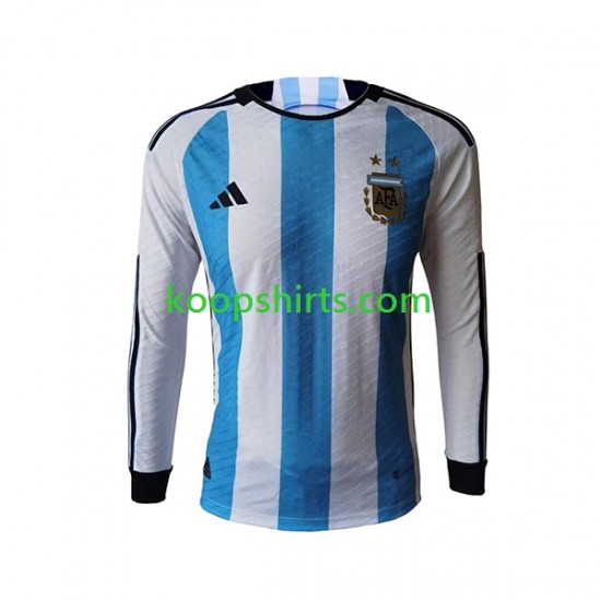 WK 2022 Argentinië Thuis Tenue Heren Voetbalshirts Lange Mouwen WK 2022 Argentinië Thuis Tenue Heren Voetbalshirts Lange Mouwen