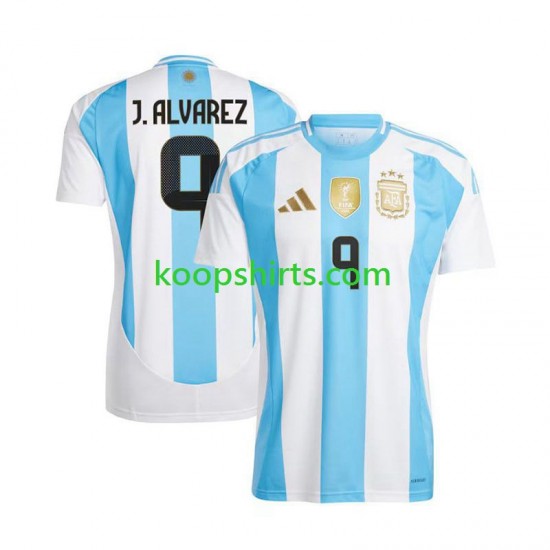 Argentinië Thuis Tenue Heren Voetbalshirts Julian Alvarez 9 Copa America 2024 Korte Mouwen Argentinië Thuis Tenue Heren Voetbalshirts Julian Alvarez 9 Copa America 2024 Korte Mouwen
