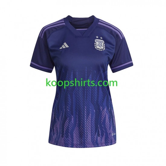 WK 2022 Argentinië Uit Tenue Dames Voetbalshirts Korte Mouwen WK 2022 Argentinië Uit Tenue Dames Voetbalshirts Korte Mouwen