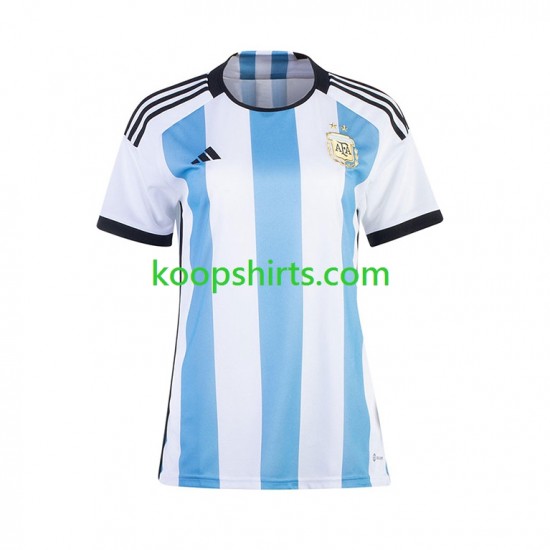 WK 2022 Argentinië Thuis Tenue Dames Voetbalshirts Korte Mouwen WK 2022 Argentinië Thuis Tenue Dames Voetbalshirts Korte Mouwen