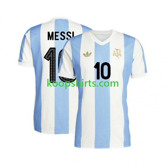 Argentinië Thuis Tenue Heren Voetbalshirts Lionel Messi 10 50 Anniversary Korte Mouwen Argentinië Thuis Tenue Heren Voetbalshirts Lionel Messi 10 50 Anniversary Korte Mouwen