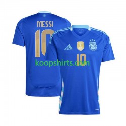 Argentinië Uit Tenue Heren Voetbalshirts Lionel Messi 10 Copa America 2024 Korte Mouwen