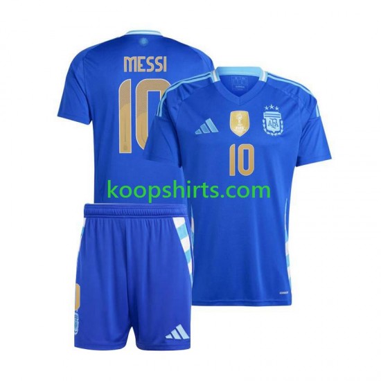Argentinië Uit Tenue Kinder Voetbalshirts Lionel Messi 10 Copa America 2024 Korte Mouwen Argentinië Uit Tenue Kinder Voetbalshirts Lionel Messi 10 Copa America 2024 Korte Mouwen