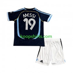 Argentinië Retro Uit Tenue Kinder Voetbalshirts Lionel Messi 19 2006 Korte Mouwen