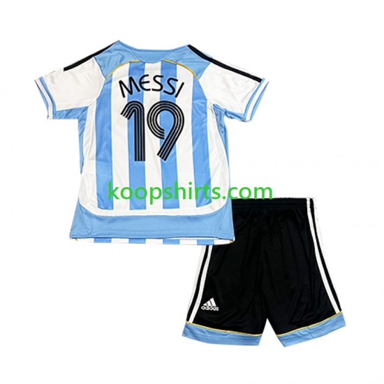 Argentinië Retro Thuis Tenue Kinder Voetbalshirts Lionel Messi 19 2006 Korte Mouwen Argentinië Retro Thuis Tenue Kinder Voetbalshirts Lionel Messi 19 2006 Korte Mouwen