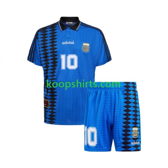 Argentinië Retro Uit Tenue Kinder Voetbalshirts MARADONA 10 1994 Korte Mouwen Argentinië Retro Uit Tenue Kinder Voetbalshirts MARADONA 10 1994 Korte Mouwen