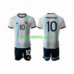 Argentinië Thuis Tenue Kinder Voetbalshirts Maradona 10 2019-2020 Korte Mouwen