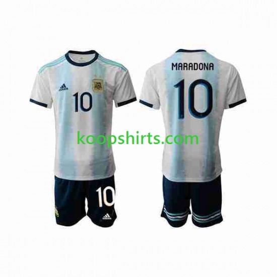 Argentinië Thuis Tenue Kinder Voetbalshirts Maradona 10 2019-2020 Korte Mouwen Argentinië Thuis Tenue Kinder Voetbalshirts Maradona 10 2019-2020 Korte Mouwen