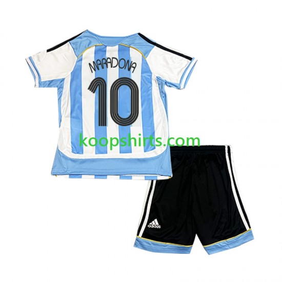 Argentinië Retro Thuis Tenue Kinder Voetbalshirts Maradona 10 2006 Korte Mouwen Argentinië Retro Thuis Tenue Kinder Voetbalshirts Maradona 10 2006 Korte Mouwen