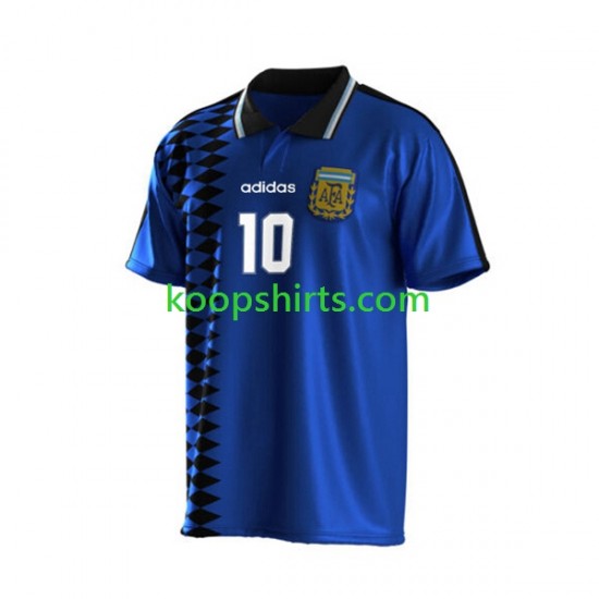 Argentinië Retro Uit Tenue Heren Voetbalshirts Maradona 10 1994 Korte Mouwen