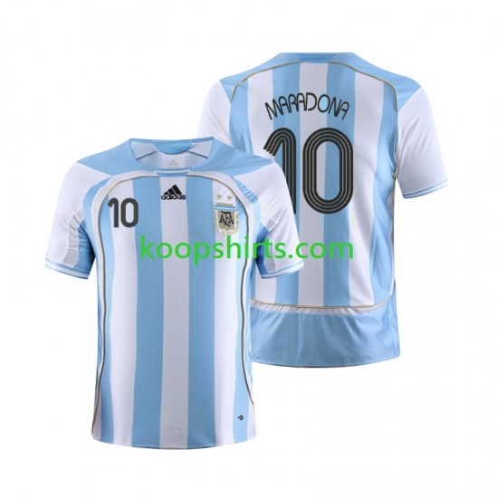 Argentinië Retro Thuis Tenue Heren Voetbalshirts Maradona 10 2006 Korte Mouwen Argentinië Retro Thuis Tenue Heren Voetbalshirts Maradona 10 2006 Korte Mouwen