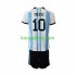 WK 2022 Argentinië Thuis Tenue Kinder Voetbalshirts Messi 10 Korte Mouwen