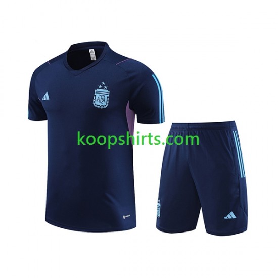 Argentinië Marineblauw Voetbal training shirt en shorts 2023-2024 Argentinië Marineblauw Voetbal training shirt en shorts 2023-2024