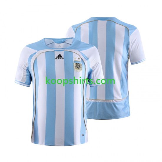Argentinië Retro Thuis Tenue Heren Voetbalshirts 2006 Korte Mouwen Argentinië Retro Thuis Tenue Heren Voetbalshirts 2006 Korte Mouwen