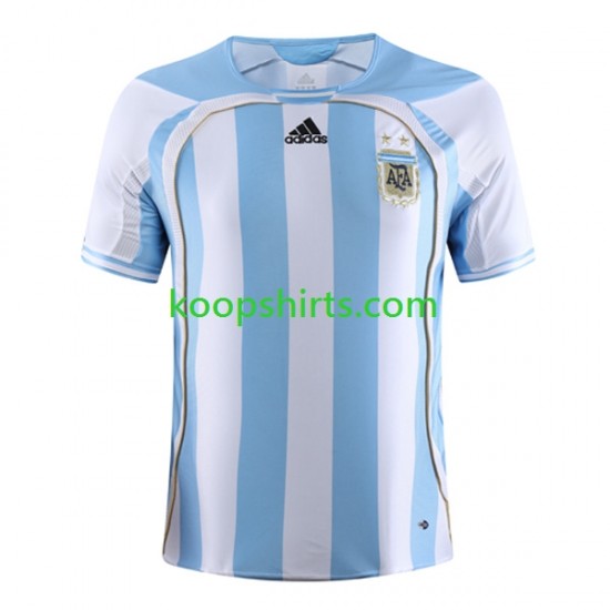 Argentinië Retro Thuis Tenue Heren Voetbalshirts 2006 Korte Mouwen