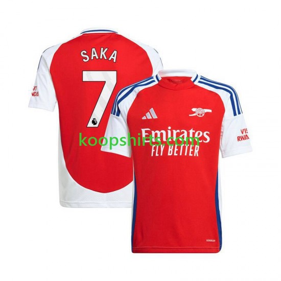 Arsenal Thuis Rood Tenue Heren Voetbalshirts Bukayo Saka 7 2024-2025 Korte Mouwen Arsenal Thuis Rood Tenue Heren Voetbalshirts Bukayo Saka 7 2024-2025 Korte Mouwen