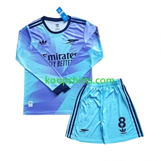 Arsenal Derde Tenue Kinder Voetbalshirts Odegaard 8 2024-2025 Lange Mouwen