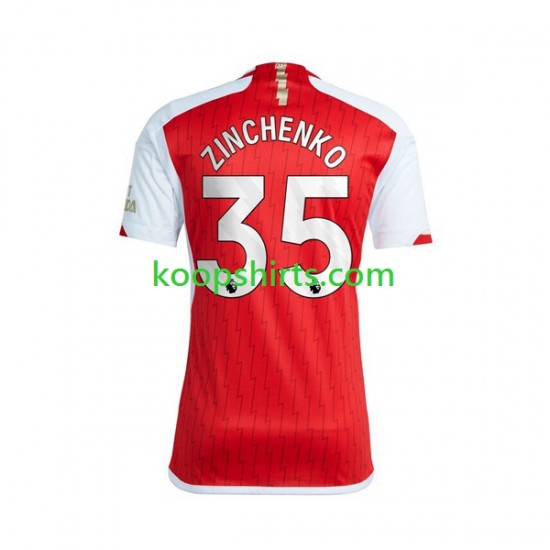 Arsenal Thuis Tenue Heren Voetbalshirts Oleksandr Zinchenko 35 2023-2024 Korte Mouwen