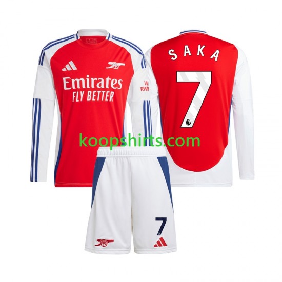 Arsenal Thuis Tenue Kinder Voetbalshirts SAKA 7 2024-2025 Lange Mouwen Arsenal Thuis Tenue Kinder Voetbalshirts SAKA 7 2024-2025 Lange Mouwen