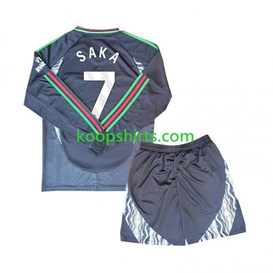 Arsenal Uit Tenue Kinder Voetbalshirts Saka 7 2024-2025 Lange Mouwen Arsenal Uit Tenue Kinder Voetbalshirts Saka 7 2024-2025 Lange Mouwen