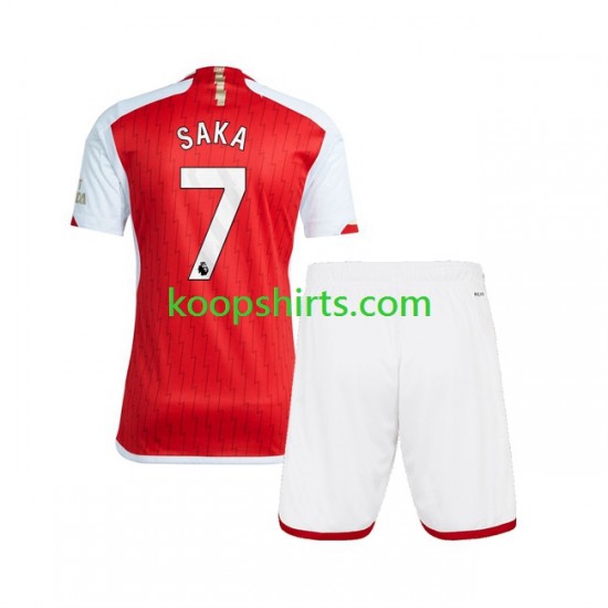 Arsenal Thuis Tenue Kinder Voetbalshirts Saka 7 2023-2024 Korte Mouwen Arsenal Thuis Tenue Kinder Voetbalshirts Saka 7 2023-2024 Korte Mouwen