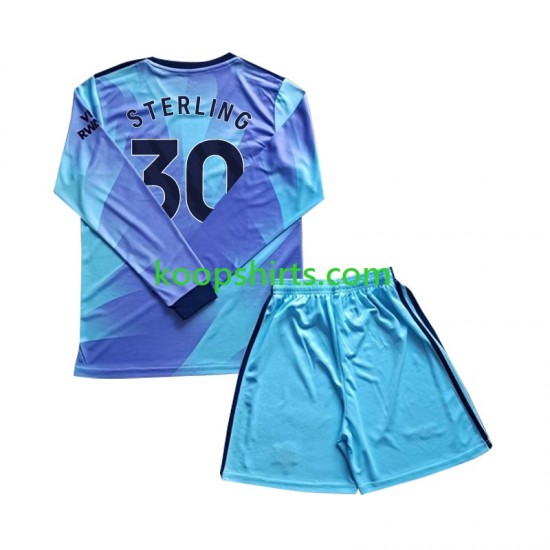 Arsenal Derde Tenue Kinder Voetbalshirts Sterling 30 2024-2025 Lange Mouwen Arsenal Derde Tenue Kinder Voetbalshirts Sterling 30 2024-2025 Lange Mouwen