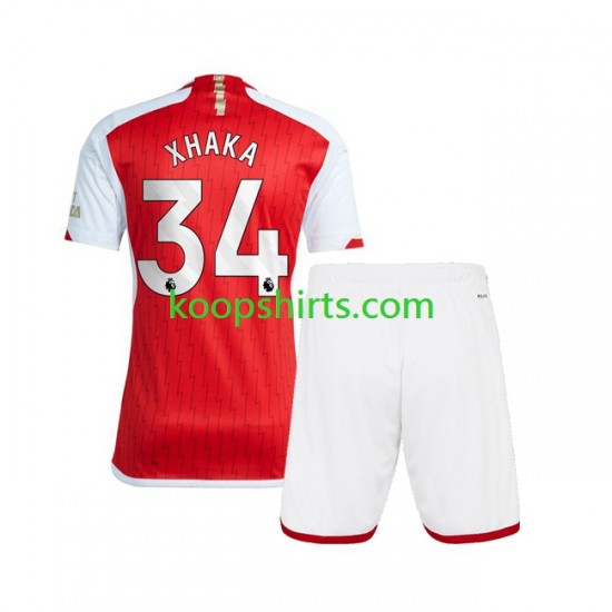 Arsenal Thuis Tenue Kinder Voetbalshirts Xhaka 34 2023-2024 Korte Mouwen Arsenal Thuis Tenue Kinder Voetbalshirts Xhaka 34 2023-2024 Korte Mouwen