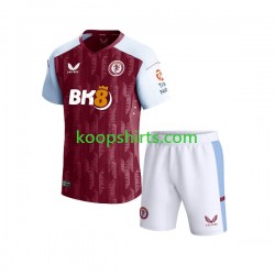 Aston Villa Thuis Tenue Kinder Voetbalshirts 2023-2024 Korte Mouwen