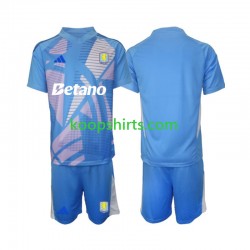 Aston Villa Doelman Derde Blauw Tenue Kinder Voetbalshirts 2024-2025 Korte Mouwen
