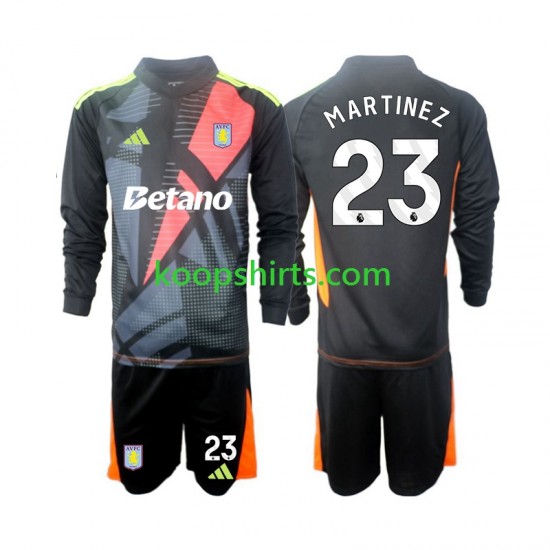 Aston Villa Doelman Uit Tenue Kinder Voetbalshirts Emiliano Martinez 23 2024-2025 Lange Mouwen Aston Villa Doelman Uit Tenue Kinder Voetbalshirts Emiliano Martinez 23 2024-2025 Lange Mouwen