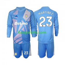Aston Villa Doelman Derde Tenue Kinder Voetbalshirts Emiliano Martinez 23 2024-2025 Lange Mouwen