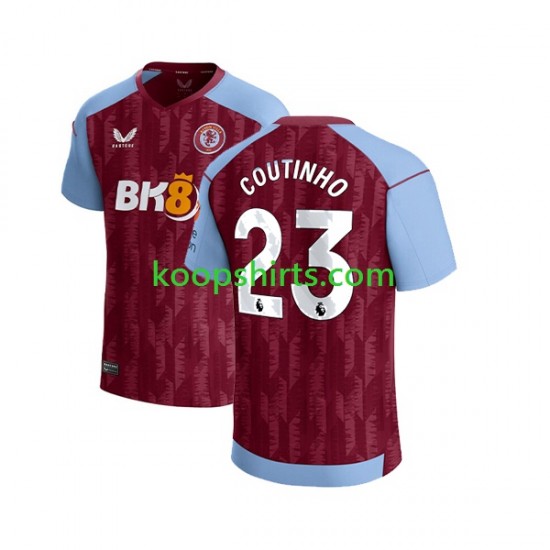 Aston Villa Thuis Tenue Heren Voetbalshirts Philippe Coutinho 23 2023-2024 Korte Mouwen Aston Villa Thuis Tenue Heren Voetbalshirts Philippe Coutinho 23 2023-2024 Korte Mouwen