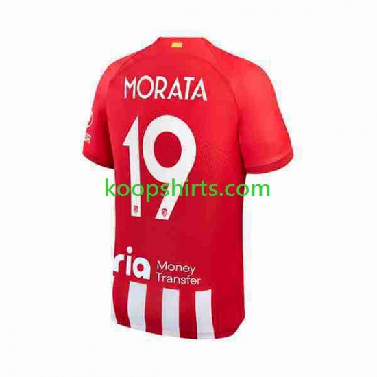 Atlético Madrid Thuis Tenue Heren Voetbalshirts 2 Alvaro Morata 19 2023-2024 Korte Mouwen Atlético Madrid Thuis Tenue Heren Voetbalshirts 2 Alvaro Morata 19 2023-2024 Korte Mouwen