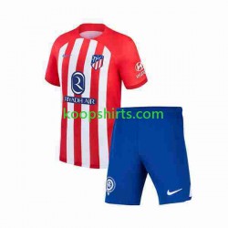 Atlético Madrid Thuis Tenue Kinder Voetbalshirts 2 2023-2024 Korte Mouwen