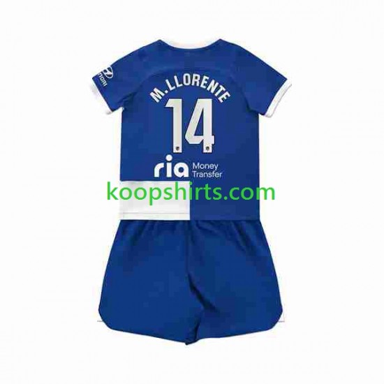 Atlético Madrid Uit Tenue Kinder Voetbalshirts 2 Marcos Llorente 14 2023-2024 Korte Mouwen Atlético Madrid Uit Tenue Kinder Voetbalshirts 2 Marcos Llorente 14 2023-2024 Korte Mouwen