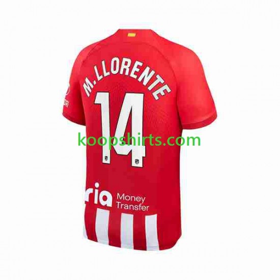 Atlético Madrid Thuis Tenue Heren Voetbalshirts 2 Marcos Llorente 14 2023-2024 Korte Mouwen Atlético Madrid Thuis Tenue Heren Voetbalshirts 2 Marcos Llorente 14 2023-2024 Korte Mouwen