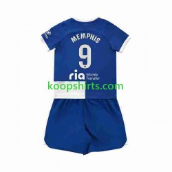 Atlético Madrid Uit Tenue Kinder Voetbalshirts 2 Memphis Depay 9 2023-2024 Korte Mouwen