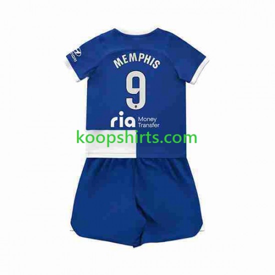 Atlético Madrid Uit Tenue Kinder Voetbalshirts 2 Memphis Depay 9 2023-2024 Korte Mouwen Atlético Madrid Uit Tenue Kinder Voetbalshirts 2 Memphis Depay 9 2023-2024 Korte Mouwen