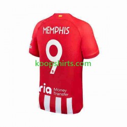 Atlético Madrid Thuis Tenue Heren Voetbalshirts 2 Memphis Depay 9 2023-2024 Korte Mouwen