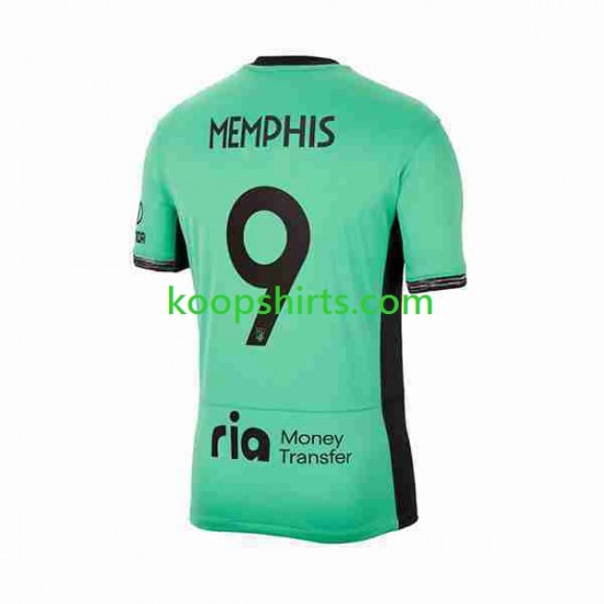 Atlético Madrid Derde Tenue Heren Voetbalshirts 2 Memphis Depay 9 2023-2024 Korte Mouwen Atlético Madrid Derde Tenue Heren Voetbalshirts 2 Memphis Depay 9 2023-2024 Korte Mouwen