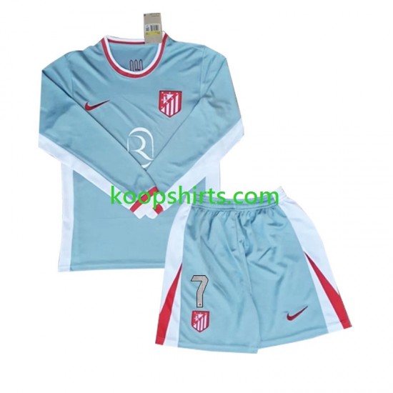 Atlético Madrid Uit Tenue Kinder Voetbalshirts Antoine Griezmann 7 2024-2025 Lange Mouwen