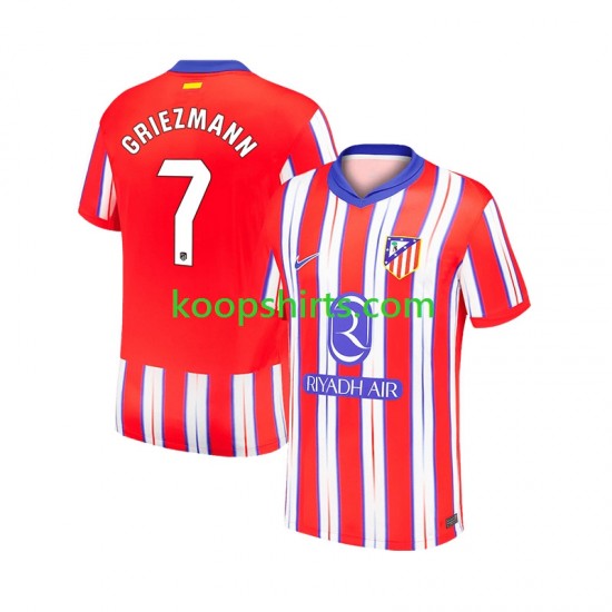 Atlético Madrid Thuis Tenue Heren Voetbalshirts Antoine Griezmann 7 2024-2025 Korte Mouwen Atlético Madrid Thuis Tenue Heren Voetbalshirts Antoine Griezmann 7 2024-2025 Korte Mouwen