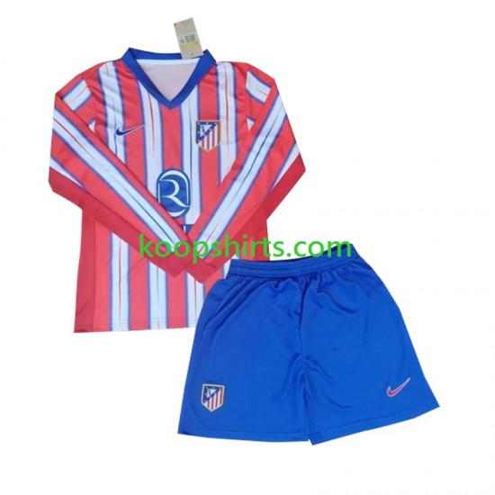 Atlético Madrid Thuis Tenue Kinder Voetbalshirts 2024-2025 Lange Mouwen Atlético Madrid Thuis Tenue Kinder Voetbalshirts 2024-2025 Lange Mouwen