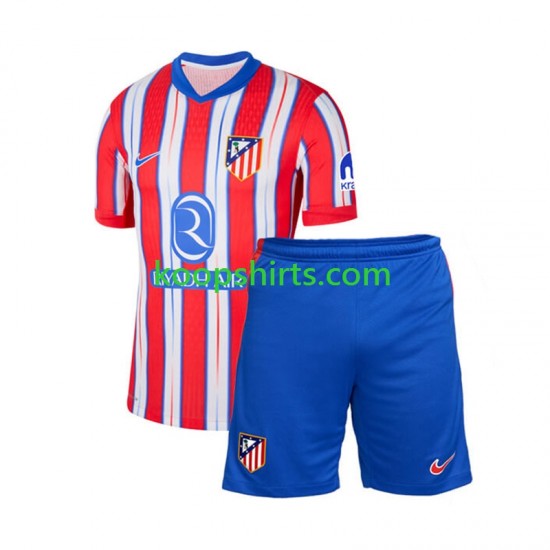 Atlético Madrid Thuis Tenue Kinder Voetbalshirts 2024-2025 Korte Mouwen Atlético Madrid Thuis Tenue Kinder Voetbalshirts 2024-2025 Korte Mouwen