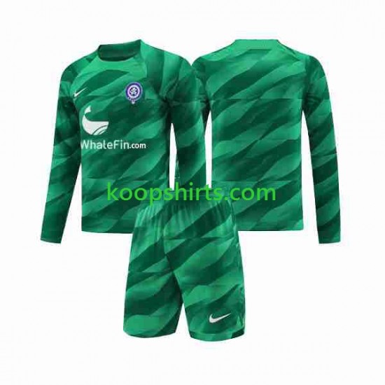 Atlético Madrid Doelman Uit Tenue Kinder Voetbalshirts 2023-2024 Lange Mouwen Atlético Madrid Doelman Uit Tenue Kinder Voetbalshirts 2023-2024 Lange Mouwen