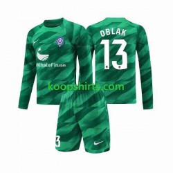 Atlético Madrid Doelman Uit Tenue Kinder Voetbalshirts Jan Oblak 13 2023-2024 Lange Mouwen