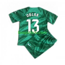 Atlético Madrid Doelman Uit Tenue Kinder Voetbalshirts Jan Oblak 13 2023-2024 Korte Mouwen