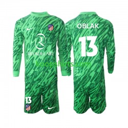 Atlético Madrid Doelman Uit Tenue Kinder Voetbalshirts Jan Oblak 13 2024-2025 Lange Mouwen