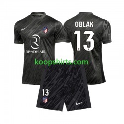 Atlético Madrid Doelman Thuis Tenue Kinder Voetbalshirts Jan Oblak 13 2024-2025 Korte Mouwen