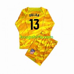 Atlético Madrid Doelman Oranje Tenue Kinder Voetbalshirts Jan Oblak 13 2023-2024 Lange Mouwen